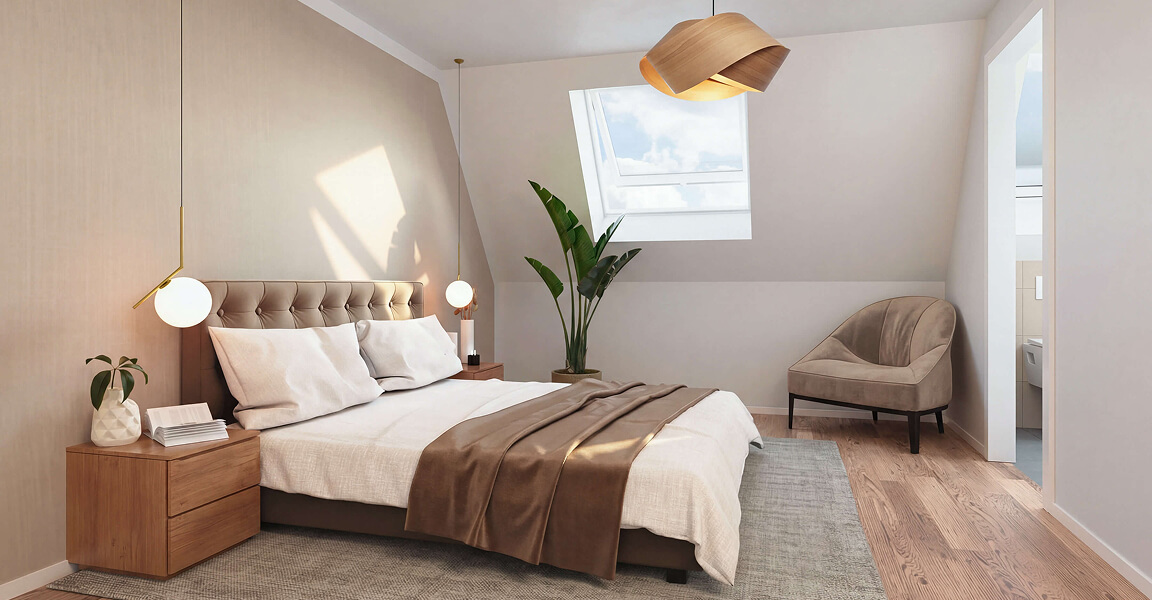 Neubauprojekt Nisslestraße 16-18, Stuttgart-Ost, Impression Schlafzimmer