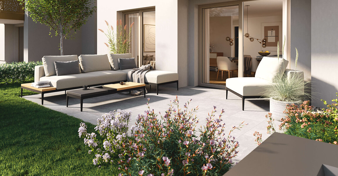 Neubauprojekt Nisslestraße 16-18, Stuttgart-Ost, Aussenansicht Terrasse