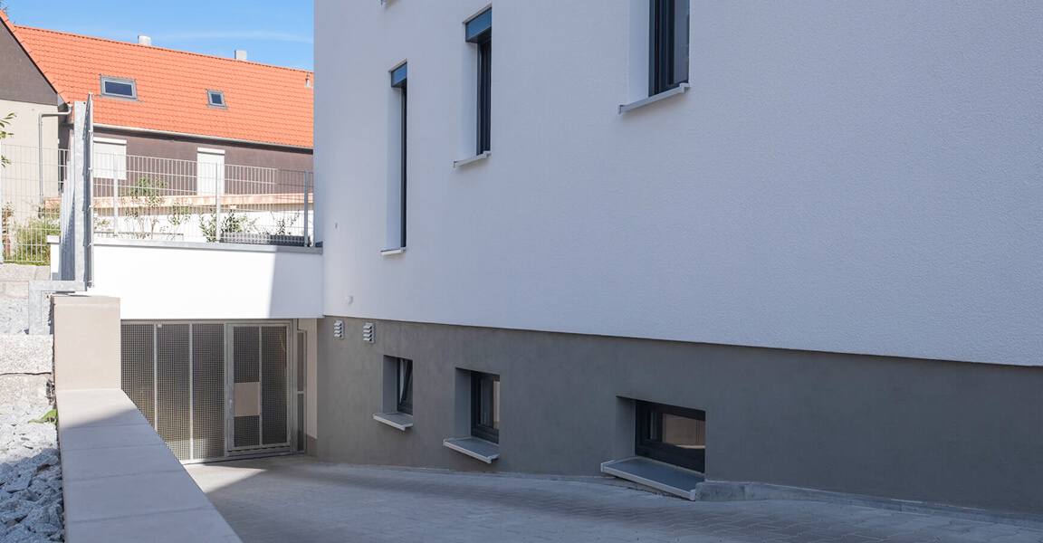 Mehrfamilienhaus in der Wilhelmstrasse, Zufahrt Tiefgarage